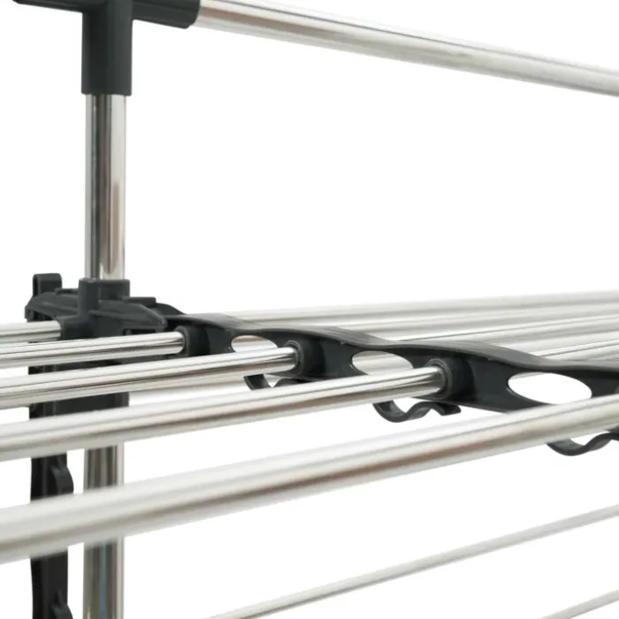 Étendoir à linge XXL 60 m sur 4 niveaux avec barre télescopique