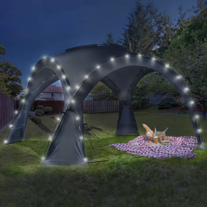 Tente dôme LED gris anthracite