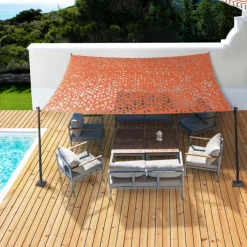 Toile ombrage terracotta camouflage rectangulaire 4x6m
