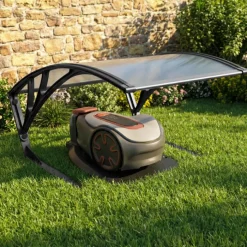 Toit de protection UV en polycarbonate pour robot tondeuse gris anthracite