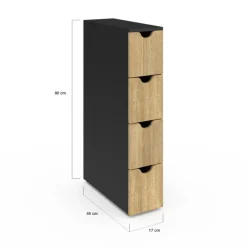 Tour de rangement gain de place sur roulettes