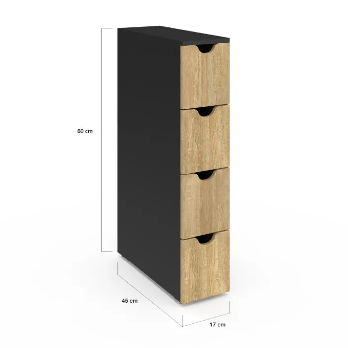 Tour de rangement gain de place sur roulettes