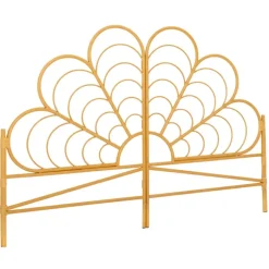 Tête de lit effet rotin 160 cm en forme de fleur