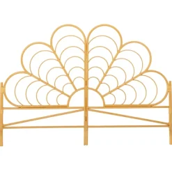 Tête de lit effet rotin 160 cm en forme de fleur