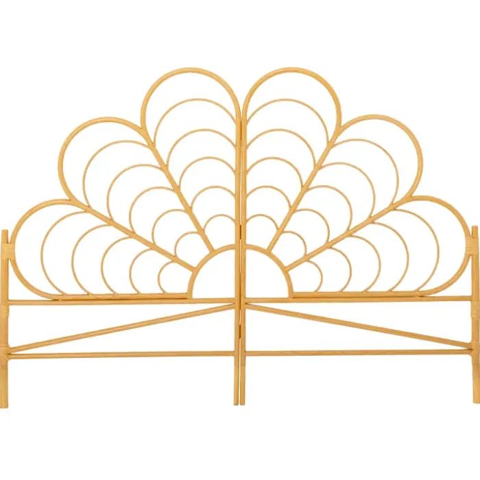 Tête de lit effet rotin 160 cm en forme de fleur