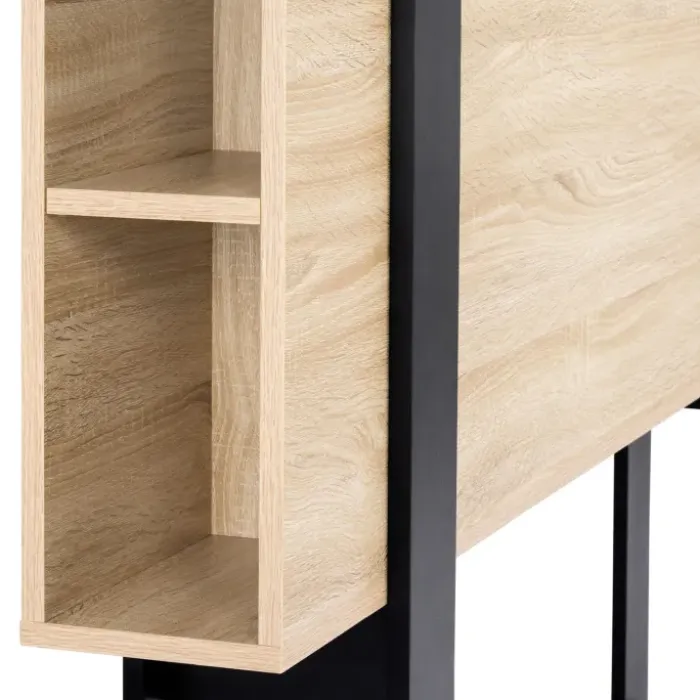 Tête de lit industrielle 160 cm bois et noir