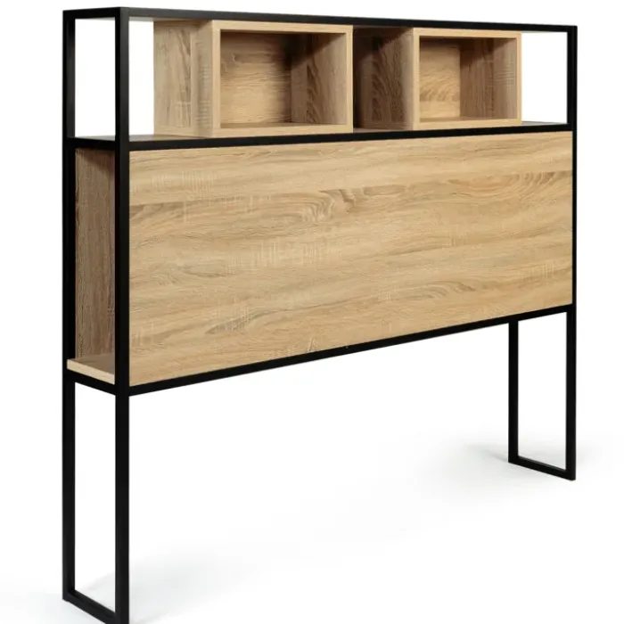 Tête de lit industrielle 145 cm bois et métal