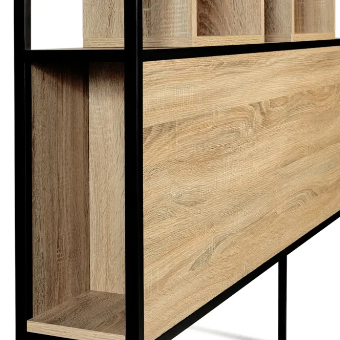 Tête de lit industrielle 145 cm bois et métal