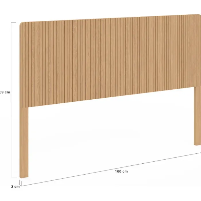 Tête de lit sur pied effet lattes 160 cm