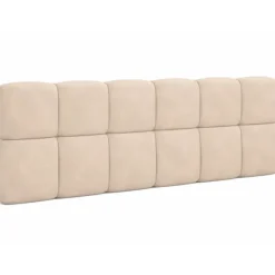 Tête de lit suspendue 160 cm matelassée velours beige