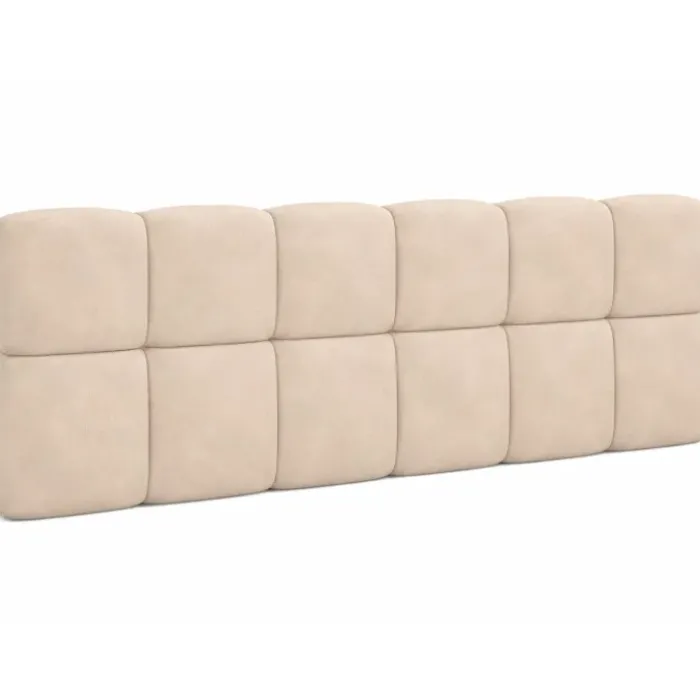 Tête de lit suspendue 160 cm matelassée velours beige