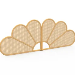 Tête de lit suspendue effet rotin et cannage 160 cm en forme de fleur