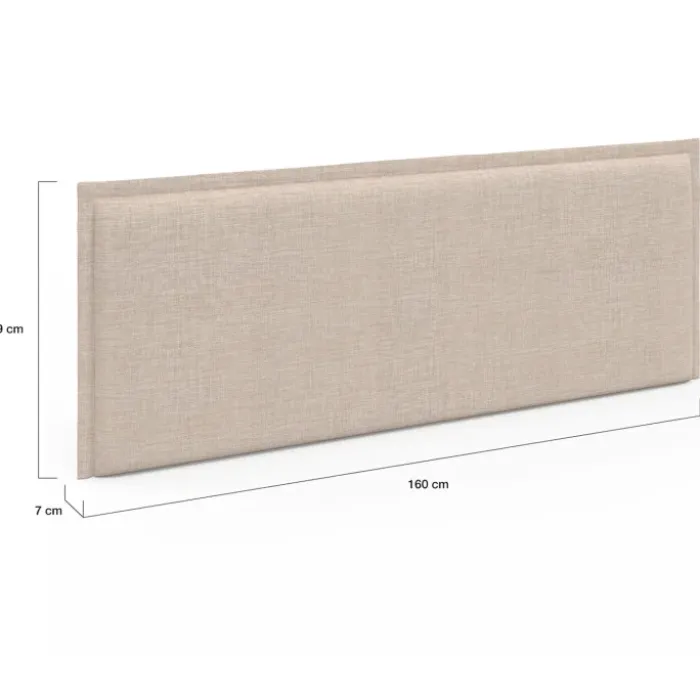 Tête de lit suspendue en tissu lin beige de 160 cm