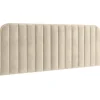 Tête de lit suspendue en velours beige 160 cm