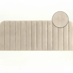 Tête de lit suspendue en velours beige 160 cm