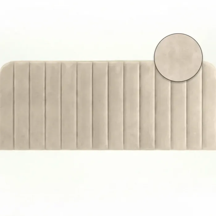 Tête de lit suspendue en velours beige 160 cm