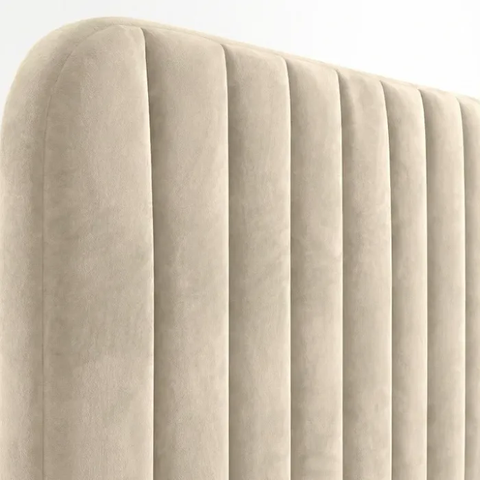 Tête de lit suspendue en velours beige 160 cm