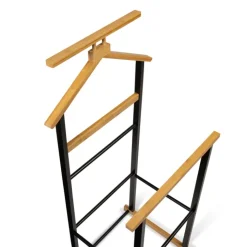 Valet de nuit bois et noir style industriel