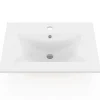 Vasque à encastrer rectangle en céramique blanche L. 61 x l. 46 x H. 17 cm