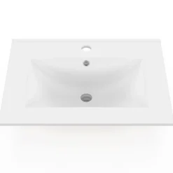 Vasque à encastrer rectangle en céramique blanche L. 61 x l. 46 x H. 17 cm