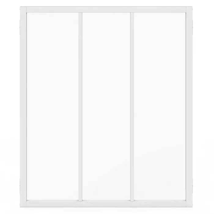 Verrière atelier 3 vitrages L. 93 x H. 108 cm en métal blanc et verre trempé