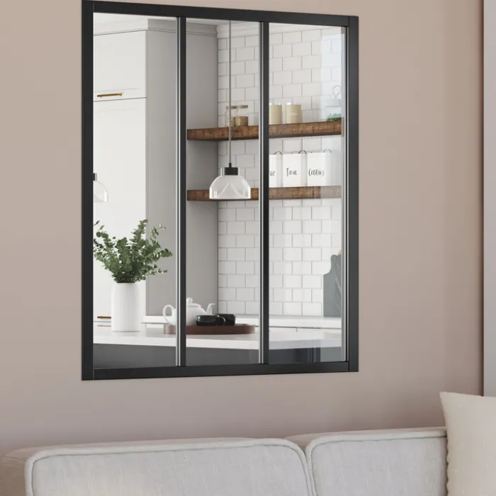 Verrière atelier 3 vitrages métal noir et verre trempé
