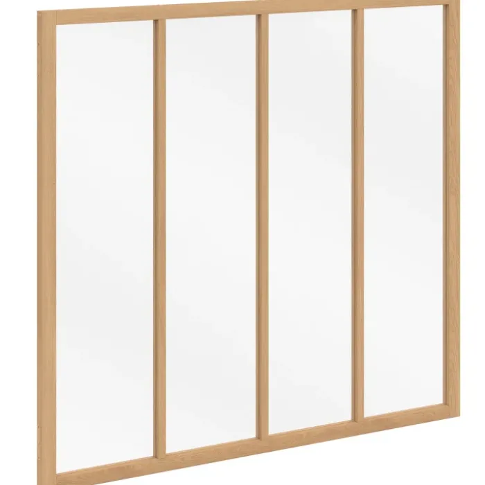 Verrière atelier 4 vitrages L. 116 x H. 108 cm en bois et verre trempé