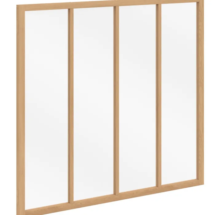 Verrière atelier 4 vitrages L. 116 x H. 108 cm en bois et verre trempé