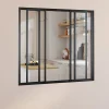 Verrière coulissante style atelier 4 vitrages 120 x 108 cm en verre trempé
