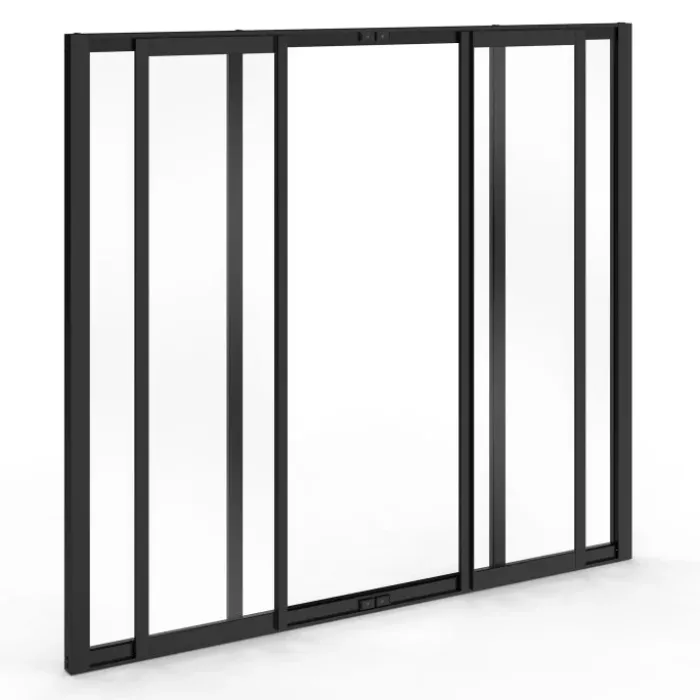 Verrière coulissante style atelier 4 vitrages 120 x 108 cm en verre trempé