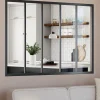 Verrière style atelier avec 5 vitrages en verre trempé et métal noir