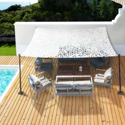 Voile d’ombrage camouflage 4x6 m blanc